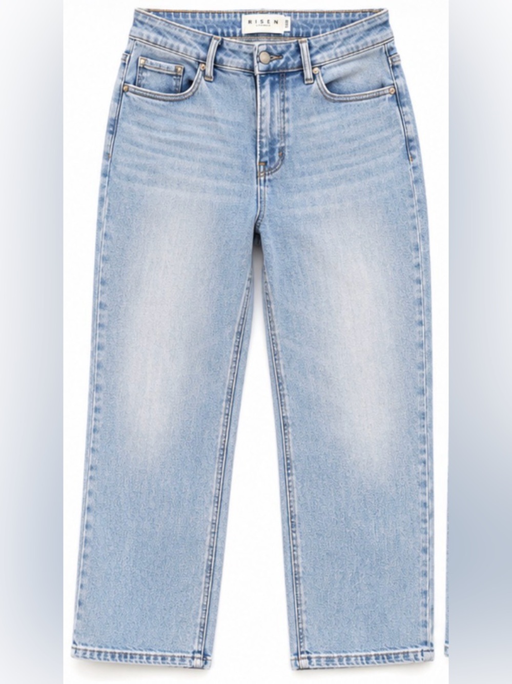 Risen Jeans Size 11 Light Wash High Rise Cropped Wide Leg Jeans